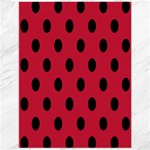 Polka Dots - Black on Cardinal Red Canvas 12  x 16 