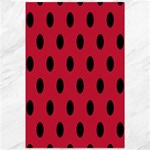 Polka Dots - Black on Cardinal Red Canvas 12  x 18 