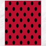 Polka Dots - Black on Cardinal Red Canvas 16  x 20 