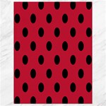 Polka Dots - Black on Cardinal Red Canvas 18  x 24 