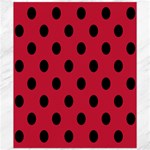 Polka Dots - Black on Cardinal Red Canvas 20  x 24 