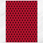 Polka Dots - Black on Cardinal Red Canvas 36  x 48 