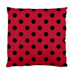 Polka Dots - Black on Cardinal Red Standard Cushion Case (Two Sides)