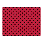 Polka Dots - Black on Cardinal Red Double Sided Flano Blanket (Mini)
