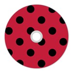 Polka Dots - Black on Cardinal Red CD Wall Clock