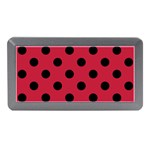 Polka Dots - Black on Cardinal Red Memory Card Reader (Mini)