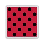 Polka Dots - Black on Cardinal Red Memory Card Reader with Storage (Square)