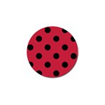 Polka Dots - Black on Cardinal Red Golf Ball Marker (10 pack)