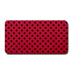 Polka Dots - Black on Cardinal Red Medium Bar Mat