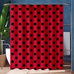 Polka Dots - Black on Cardinal Red Shower Curtain 60  x 72  (Medium)