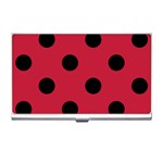 Polka Dots - Black on Cardinal Red Business Card Holder