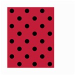 Polka Dots - Black on Cardinal Red Small Garden Flag (Two Sides)
