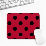 Polka Dots - Black on Cardinal Red Small Mousepad