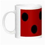 Polka Dots - Black on Cardinal Red Night Luminous Mug