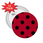 Polka Dots - Black on Cardinal Red 2.25  Button (10 pack)