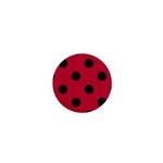 Polka Dots - Black on Cardinal Red 1  Mini Magnet