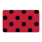 Polka Dots - Black on Cardinal Red Magnet (Rectangular)