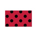 Polka Dots - Black on Cardinal Red Sticker Rectangular (10 pack)