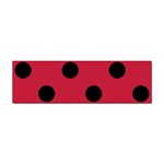 Polka Dots - Black on Cardinal Red Sticker Bumper (10 pack)
