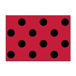 Polka Dots - Black on Cardinal Red Sticker A4 (100 pack)