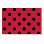 Polka Dots - Black on Cardinal Red Postcard 4 x 6  (Pkg of 10)