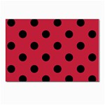 Polka Dots - Black on Cardinal Red Postcards 5  x 7  (Pkg of 10)