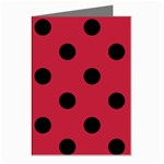 Polka Dots - Black on Cardinal Red Greeting Cards (Pkg of 8)