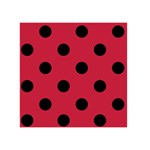 Polka Dots - Black on Cardinal Red Greeting Card 5  x 7 