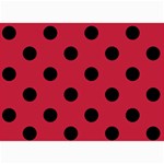 Polka Dots - Black on Cardinal Red 5  x 7  Photo Cards