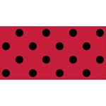 Polka Dots - Black on Cardinal Red YOU ARE INVITED 3D Greeting Card (8x4)