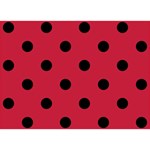 Polka Dots - Black on Cardinal Red Birthday Cake 3D Greeting Card (7x5)