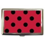 Polka Dots - Black on Cardinal Red Cigarette Money Case