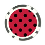 Polka Dots - Black on Cardinal Red Poker Chip Card Guard (10 pack)
