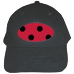 Polka Dots - Black on Cardinal Red Black Cap