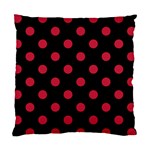 Polka Dots - Cardinal Red on Black Standard Cushion Case (Two Sides)