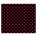Polka Dots - Cardinal Red on Black Double Sided Flano Blanket (Small)