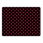 Polka Dots - Cardinal Red on Black Double Sided Fleece Blanket (Small) (Two Sides)