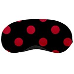 Polka Dots - Cardinal Red on Black Sleeping Mask