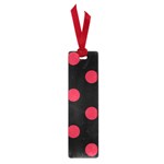 Polka Dots - Cardinal Red on Black Small Book Mark