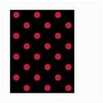 Polka Dots - Cardinal Red on Black Small Garden Flag (Two Sides)