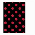 Polka Dots - Cardinal Red on Black Large Garden Flag (Two Sides)