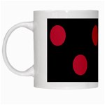 Polka Dots - Cardinal Red on Black Black Mug