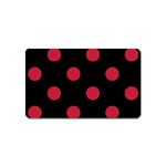 Polka Dots - Cardinal Red on Black Magnet (Name Card)