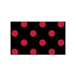 Polka Dots - Cardinal Red on Black Sticker Rectangular (100 pack)
