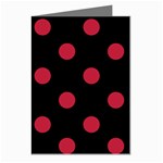 Polka Dots - Cardinal Red on Black Greeting Cards (Pkg of 8)