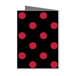 Polka Dots - Cardinal Red on Black Mini Greeting Cards (Pkg of 8)