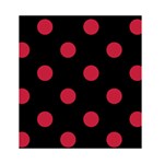 Polka Dots - Cardinal Red on Black Greeting Card 4.5  x 6 