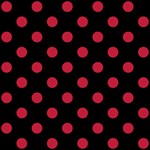 Polka Dots - Cardinal Red on Black ScrapBook Page 8  x 8 