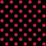 Polka Dots - Cardinal Red on Black ScrapBook Page 12  x 12 