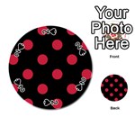 Polka Dots - Cardinal Red on Black Playing Cards 54 (Round)
